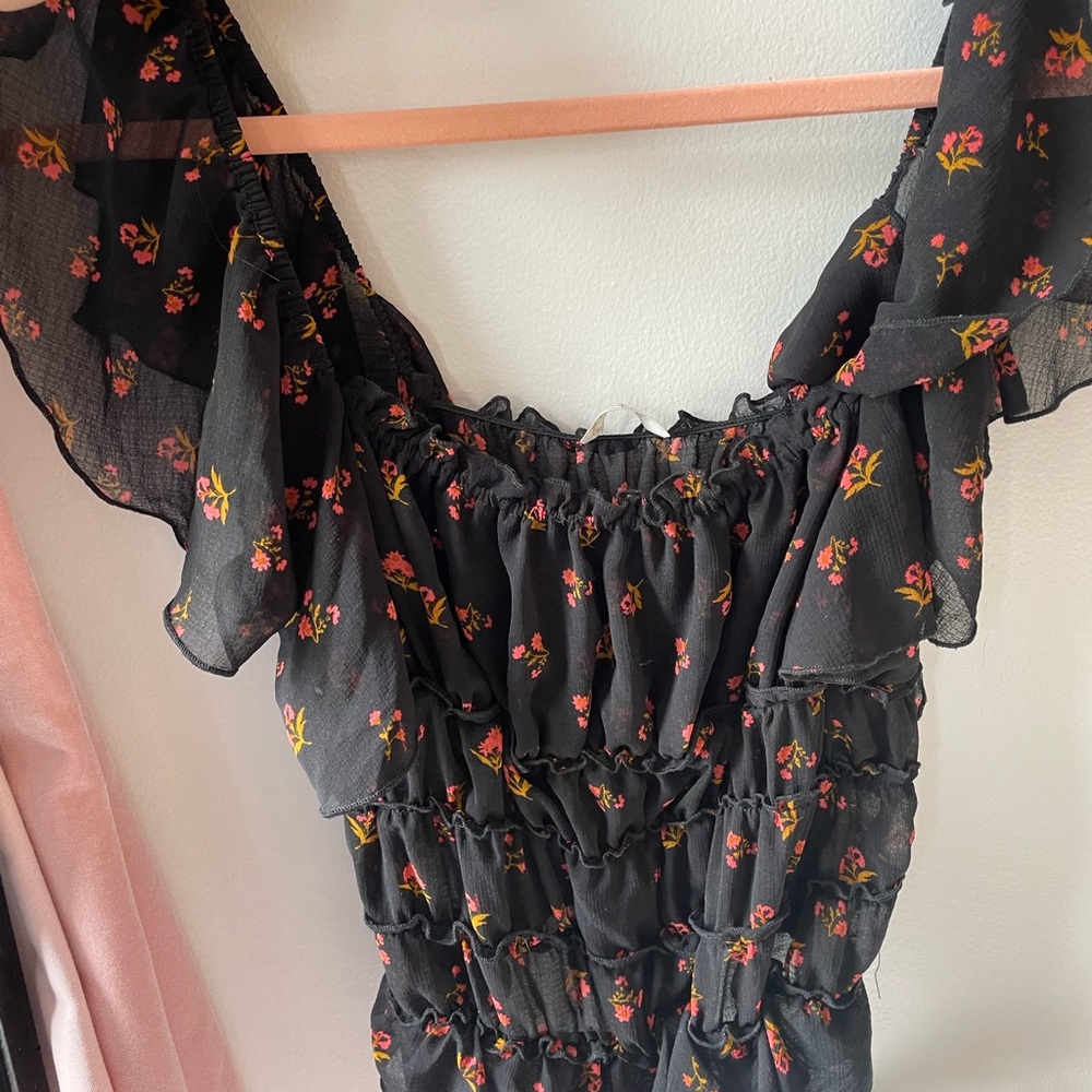 Intimately Free People chiffon floral bodysuit